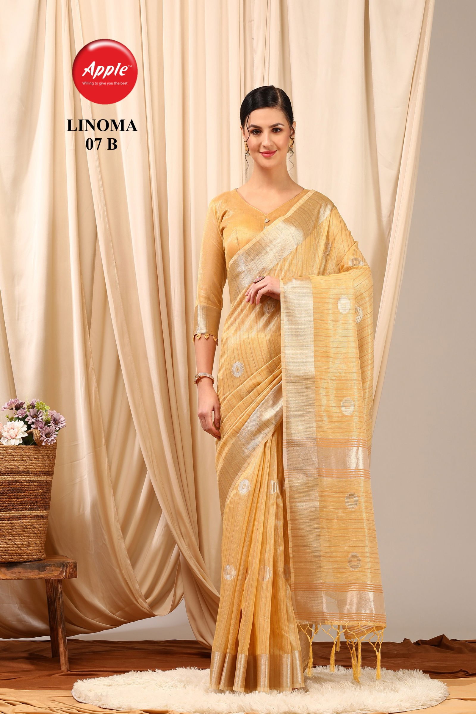 Linoma 07 By Apple Heavy Linen Woven Designer Sarees Wholesale Clothing Suppliers In India
